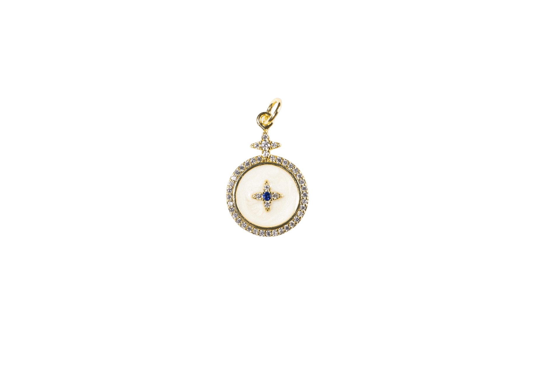 Sapphire and Crystal Compass Pendant
