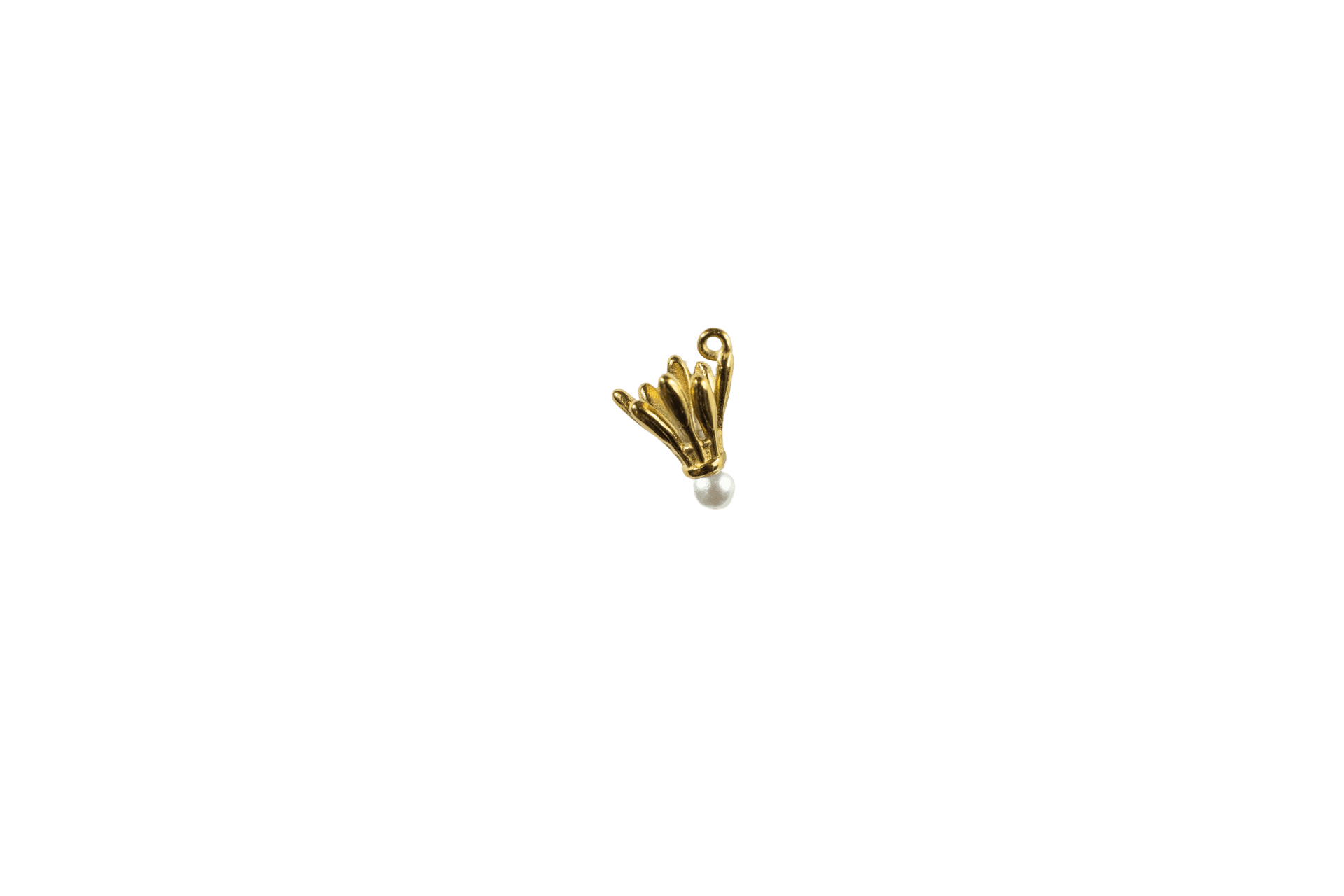 Gold Leaf Charm with Pearl