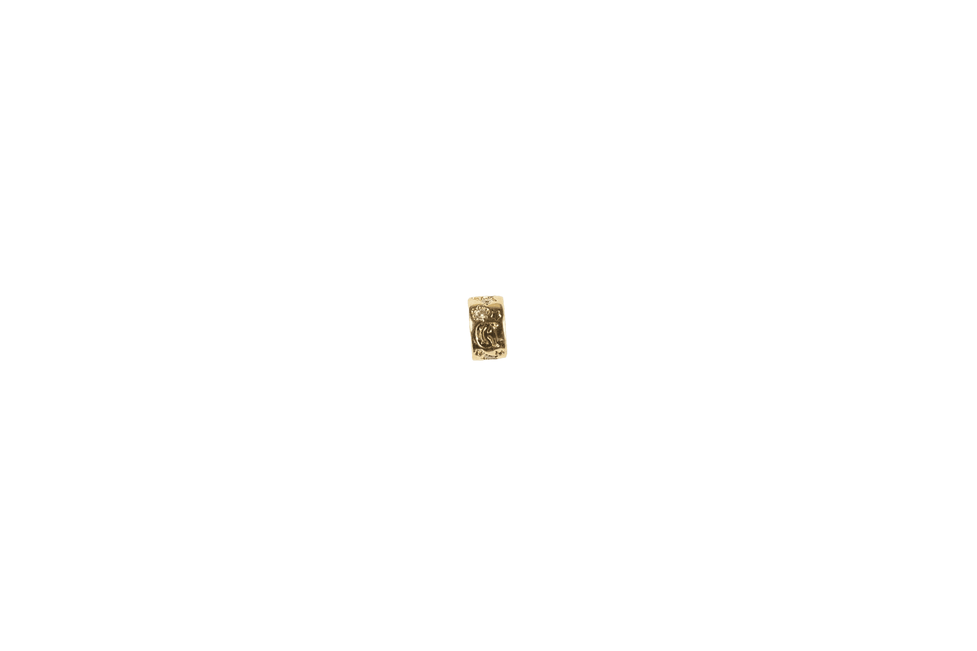 Gold Rectangle Charm with Gem Accent