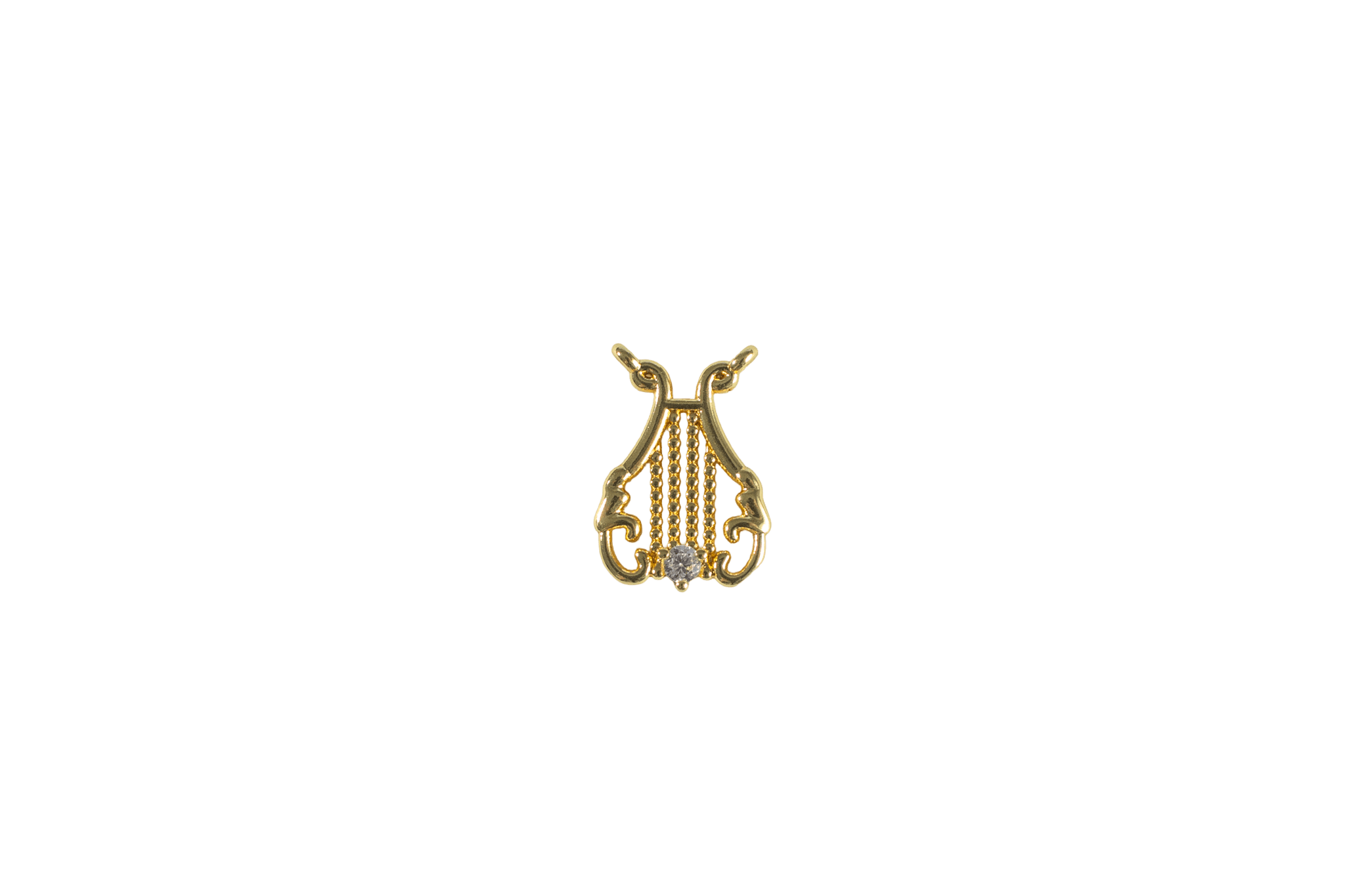 Golden Lyre Charm