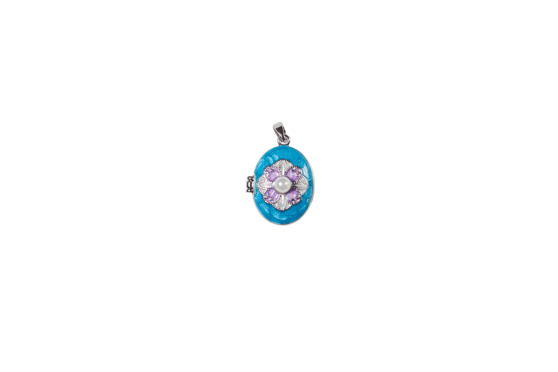 Floral Enamel Locket Pendant