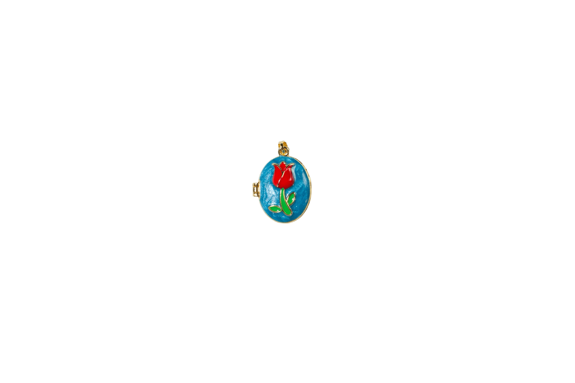 Red Rose Photo Locket Charm