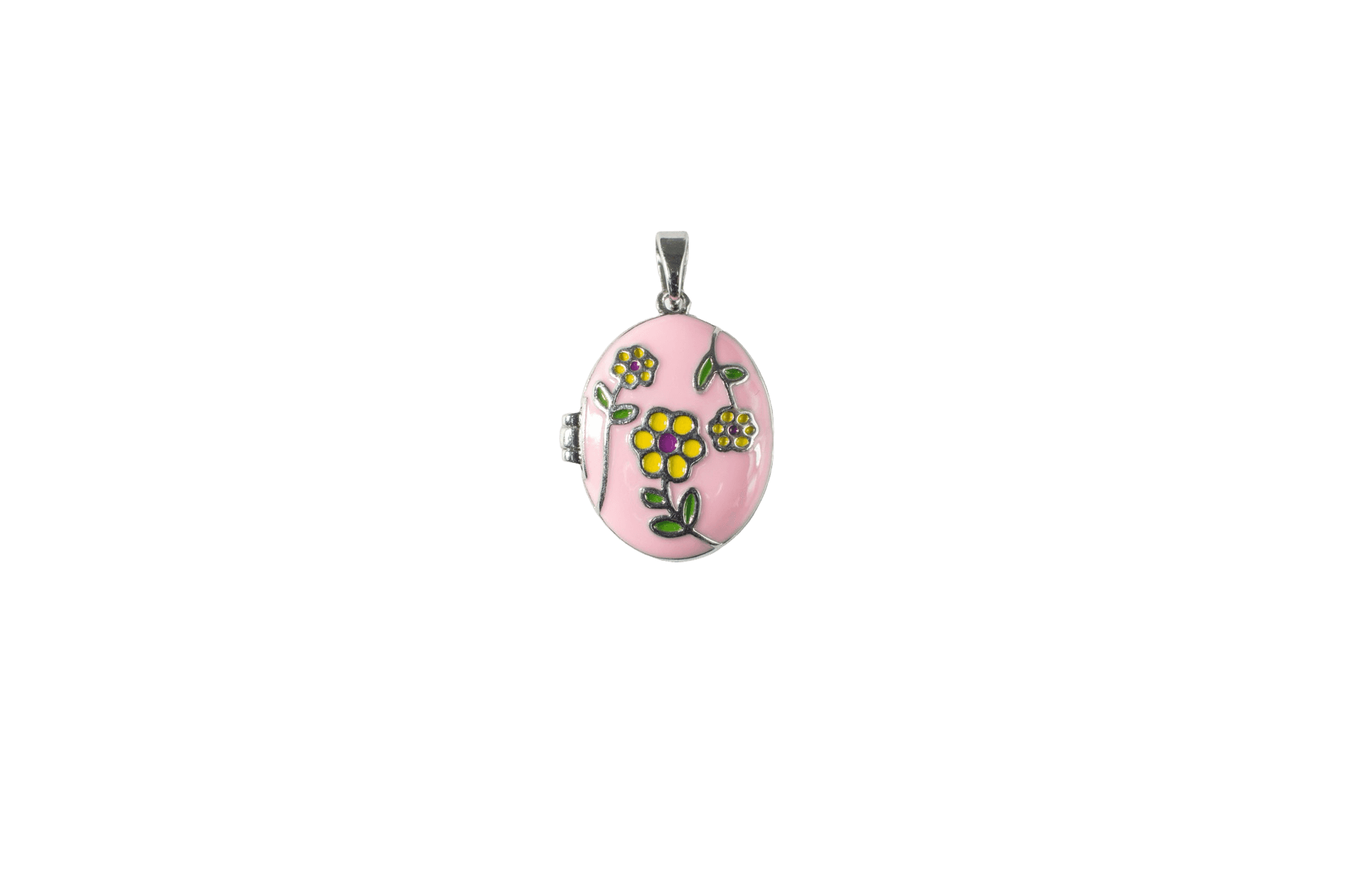 Floral Enamel Locket Charm