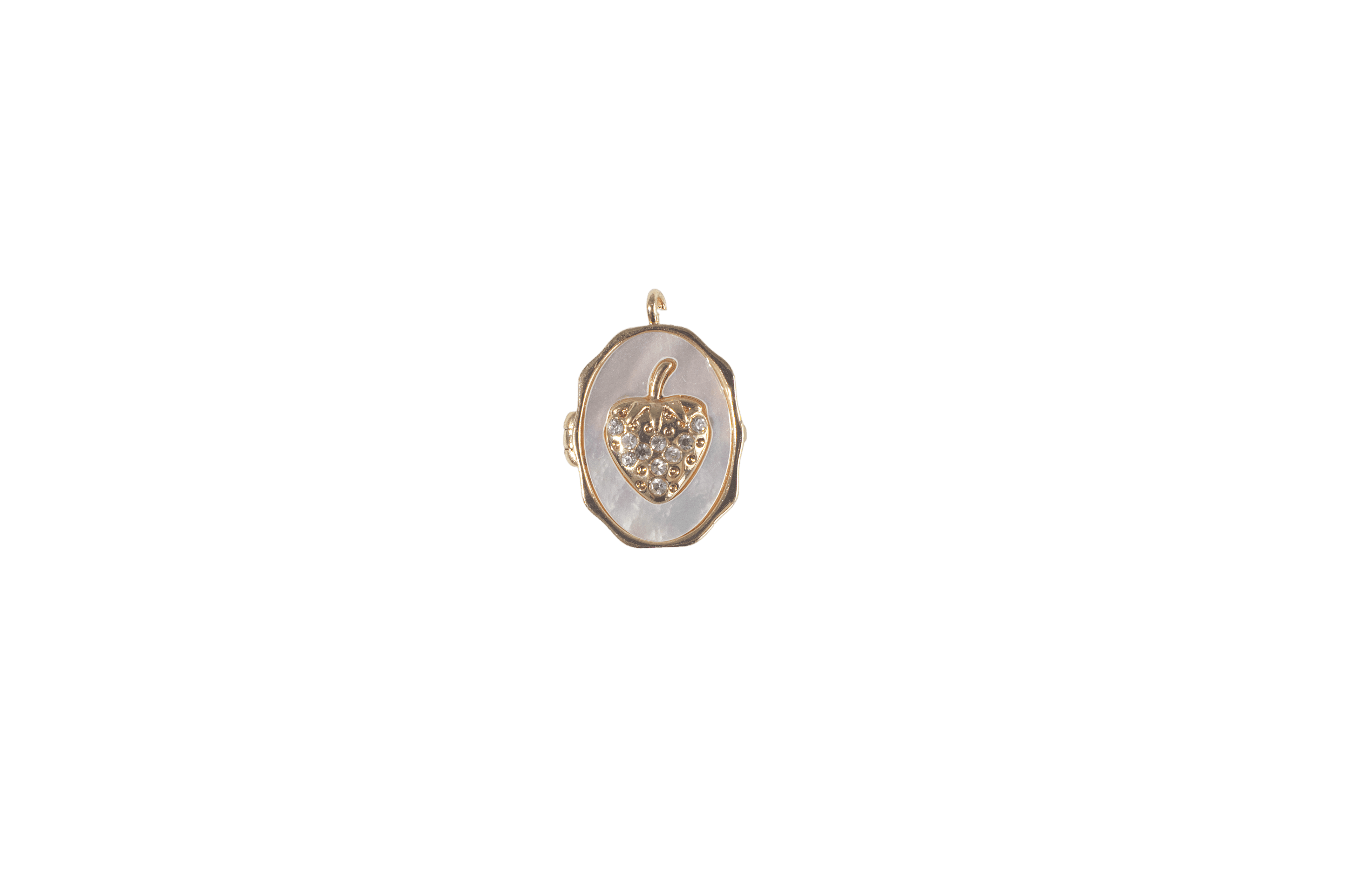 Gold Leaf Charm with Mother of Pearl Base