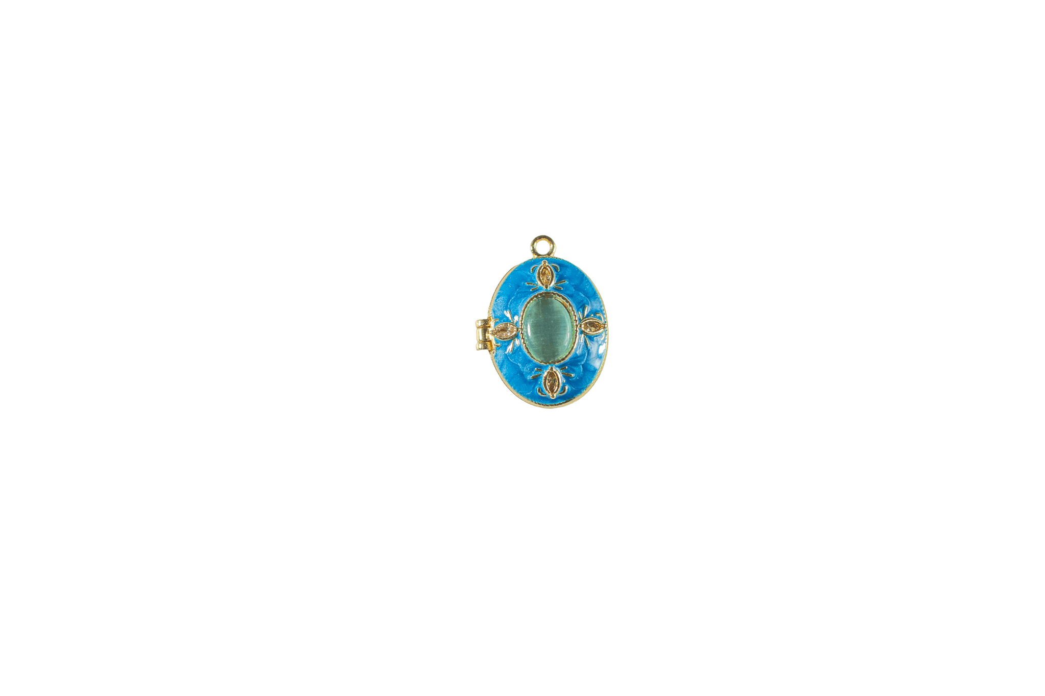 Blue Enamel Locket Charm