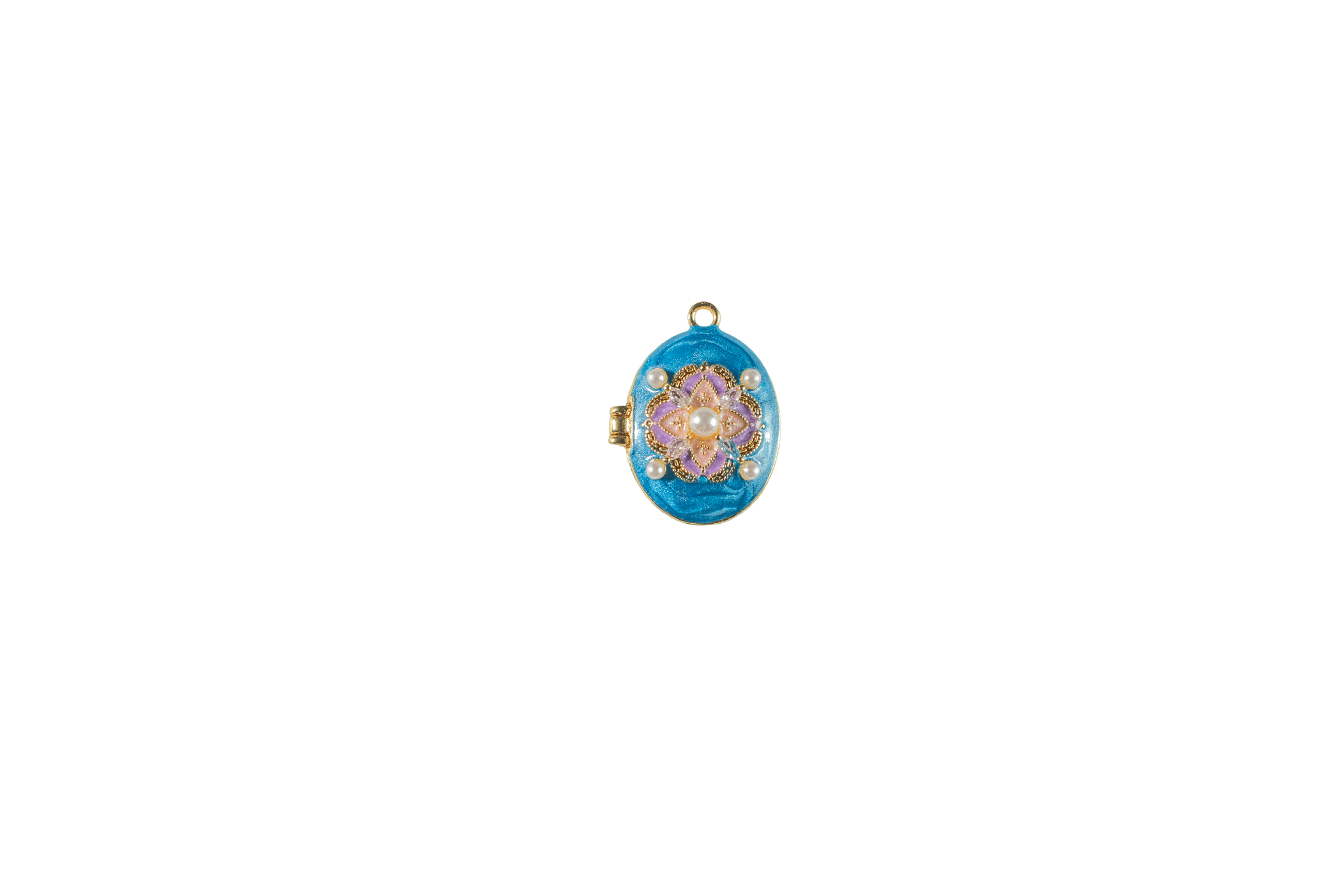 Floral Enamel Locket Charm
