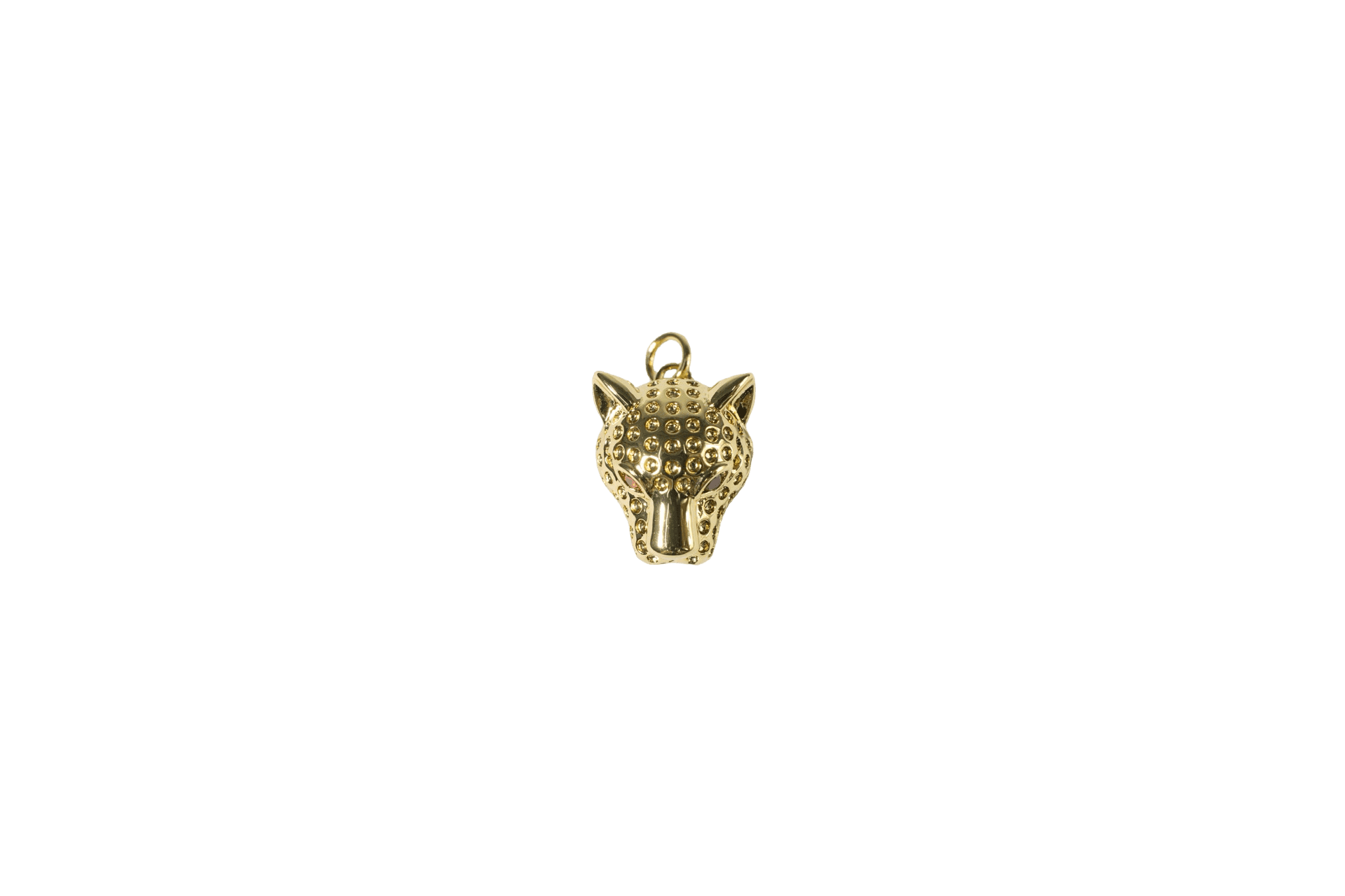 Gold Wolf Head Charm