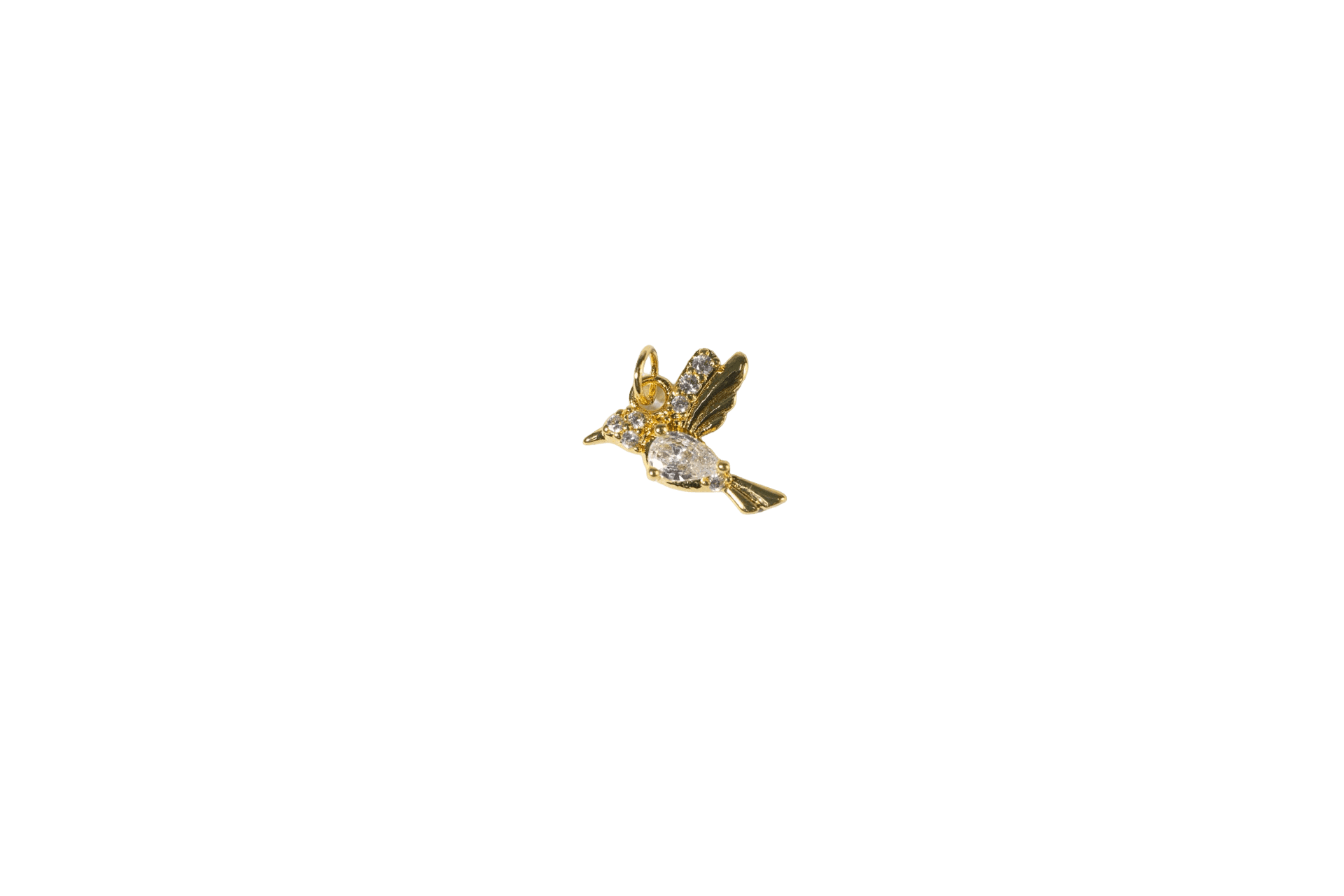 Golden Hummingbird Charm