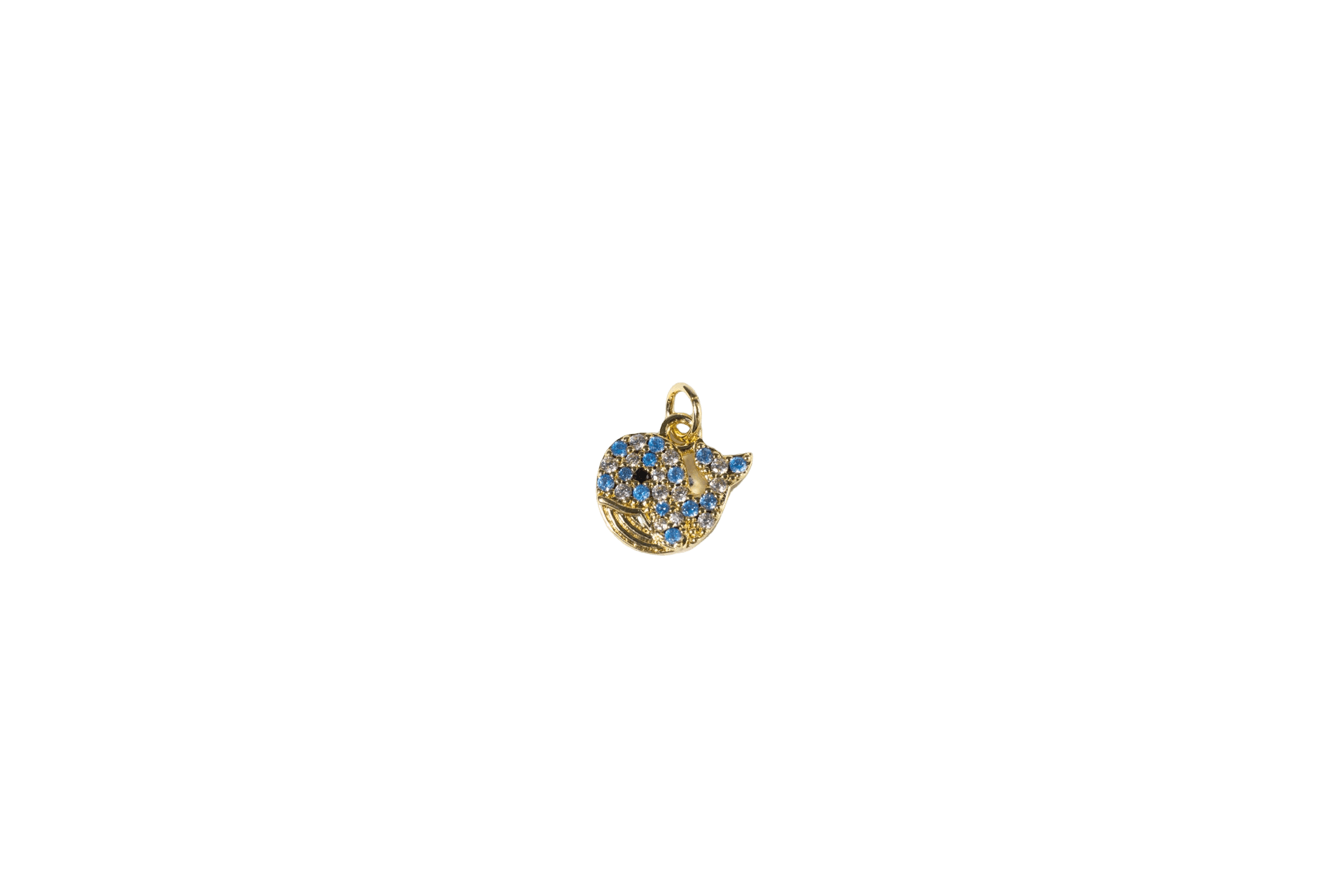 Blue Rhinestone Fish Charm