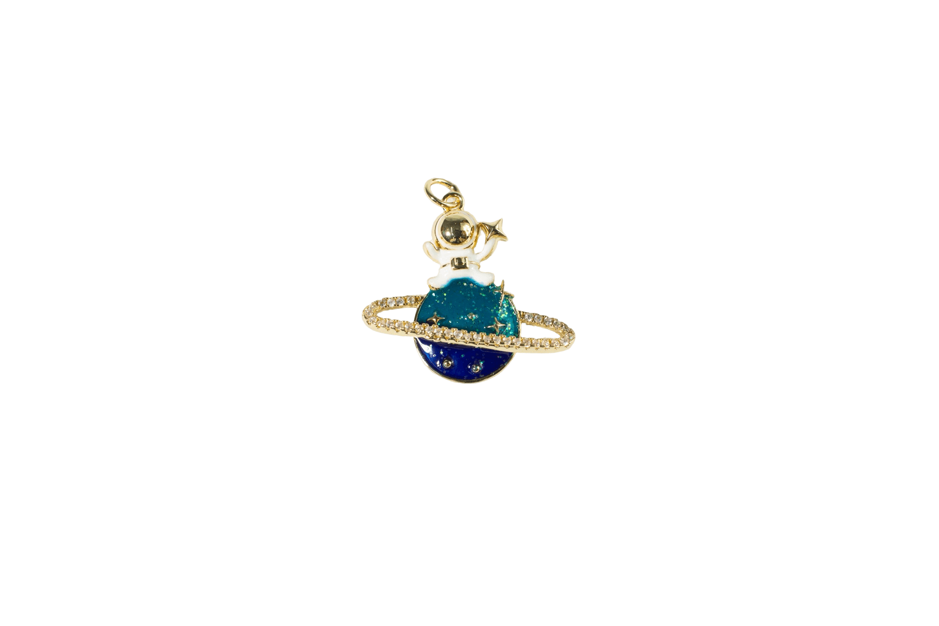 Astronaut Planet Charm