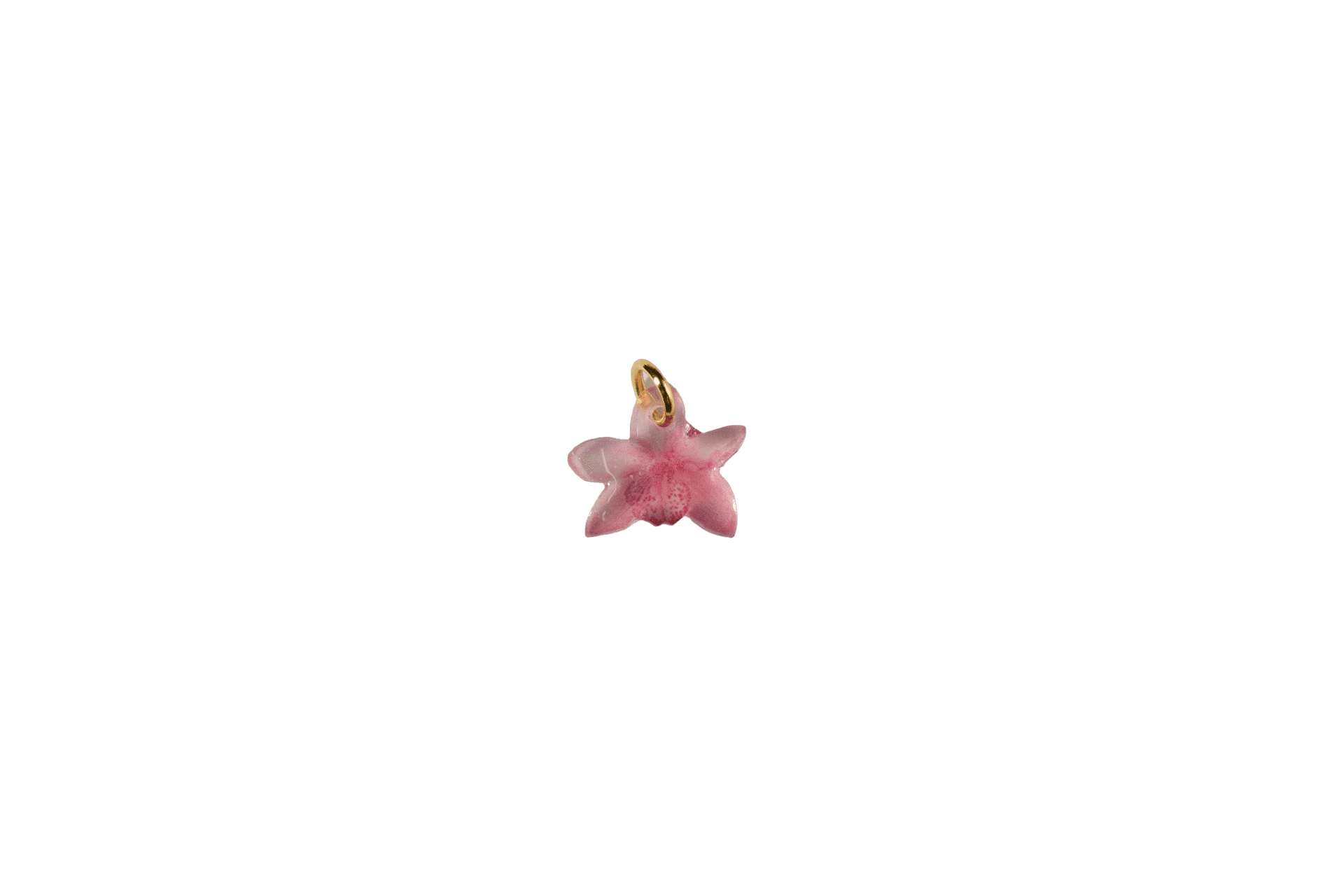 Pink Orchid Flower Charm