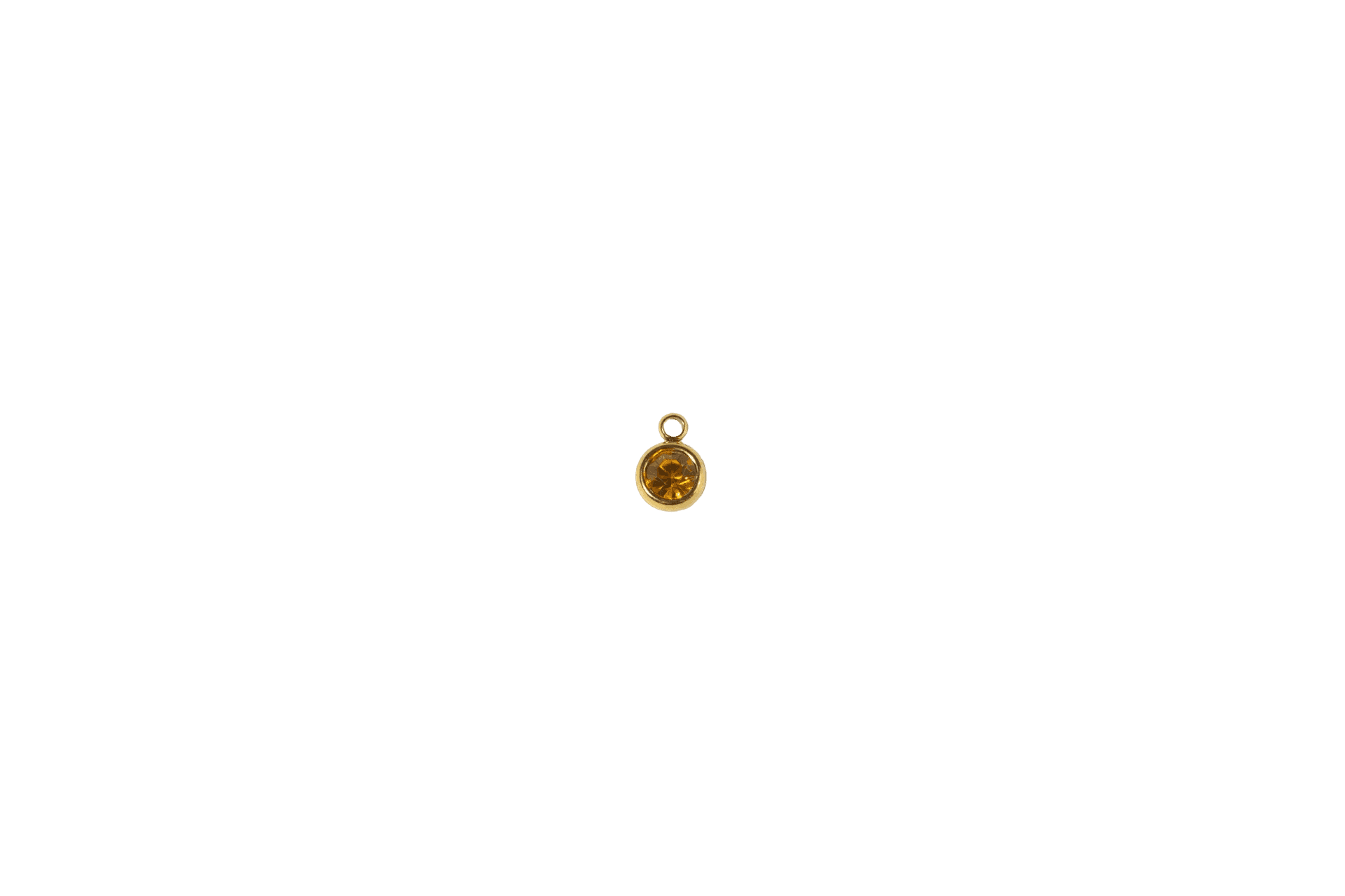 Golden Round Gem Charm