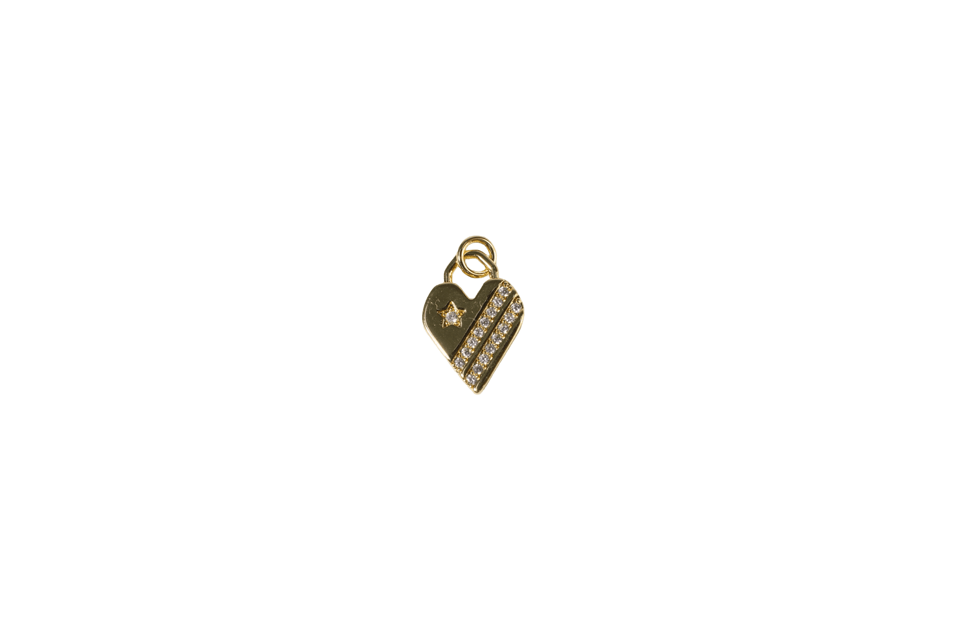 Star and Striped Heart Charm