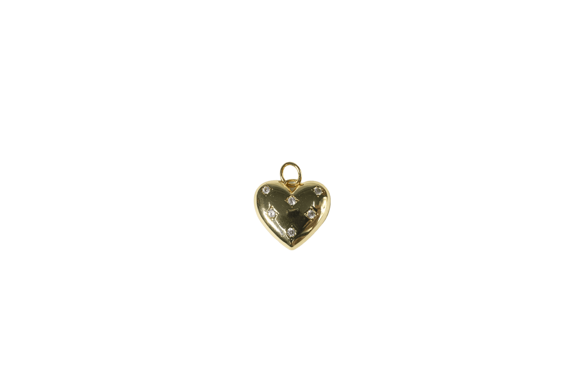 Heart Charm with Rhinestones