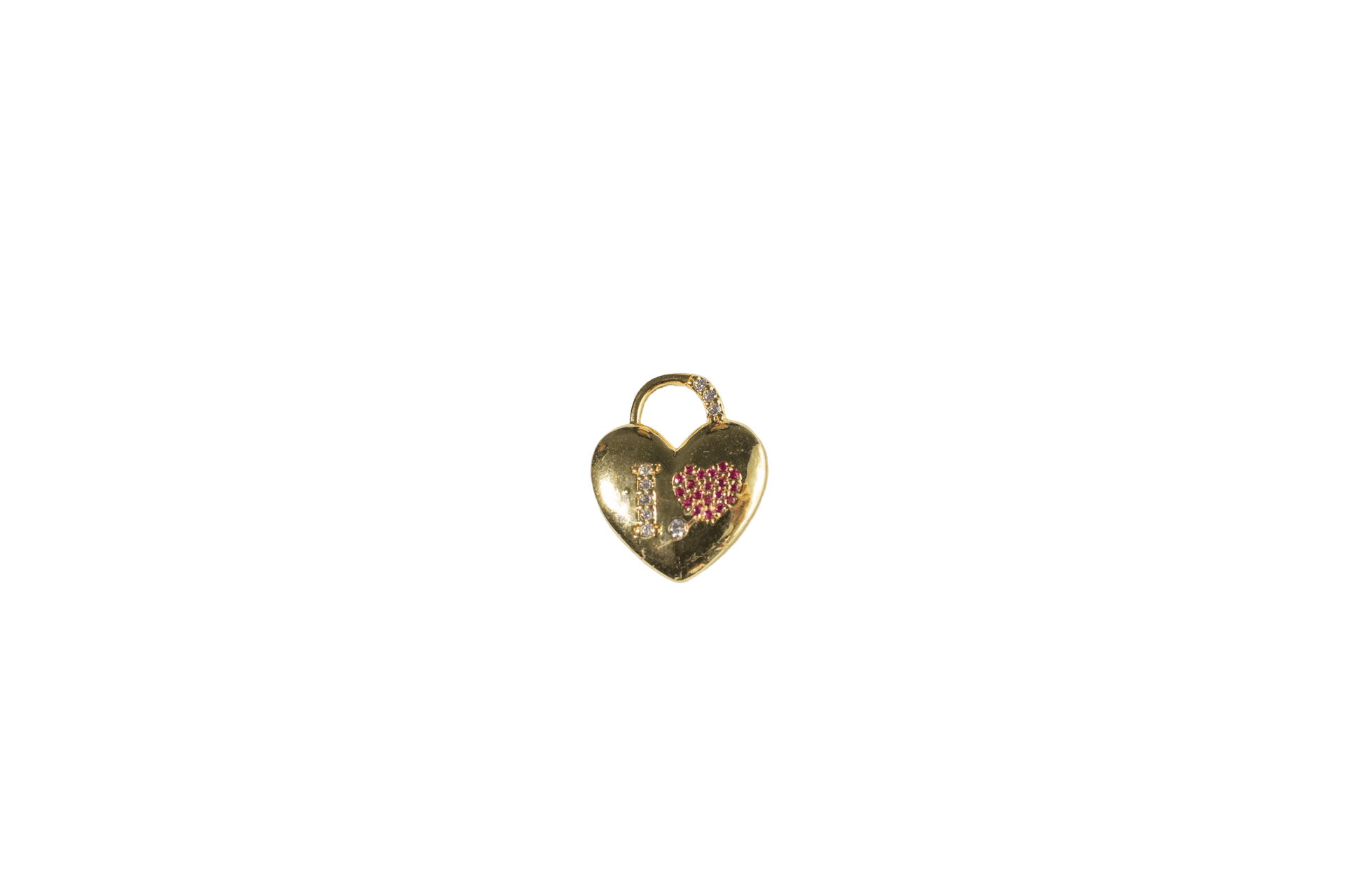 Heart Charm with 'I ❤️' Design