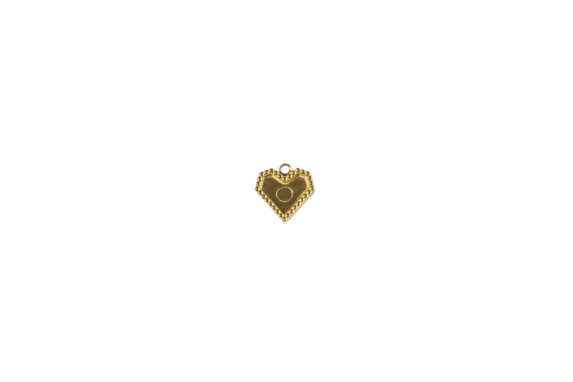 Heart Charm with Beaded Edge