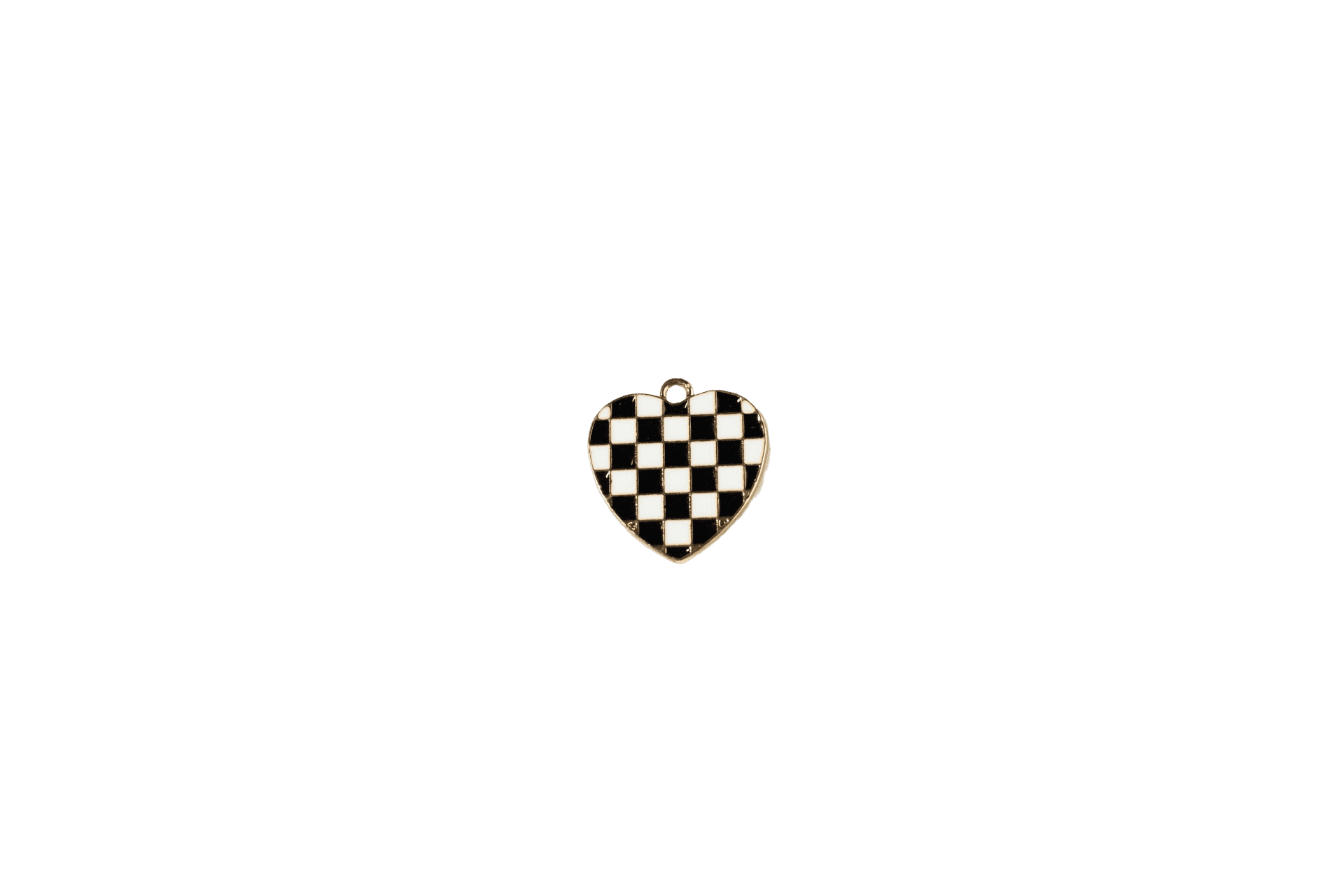 Checkerboard Heart Charm