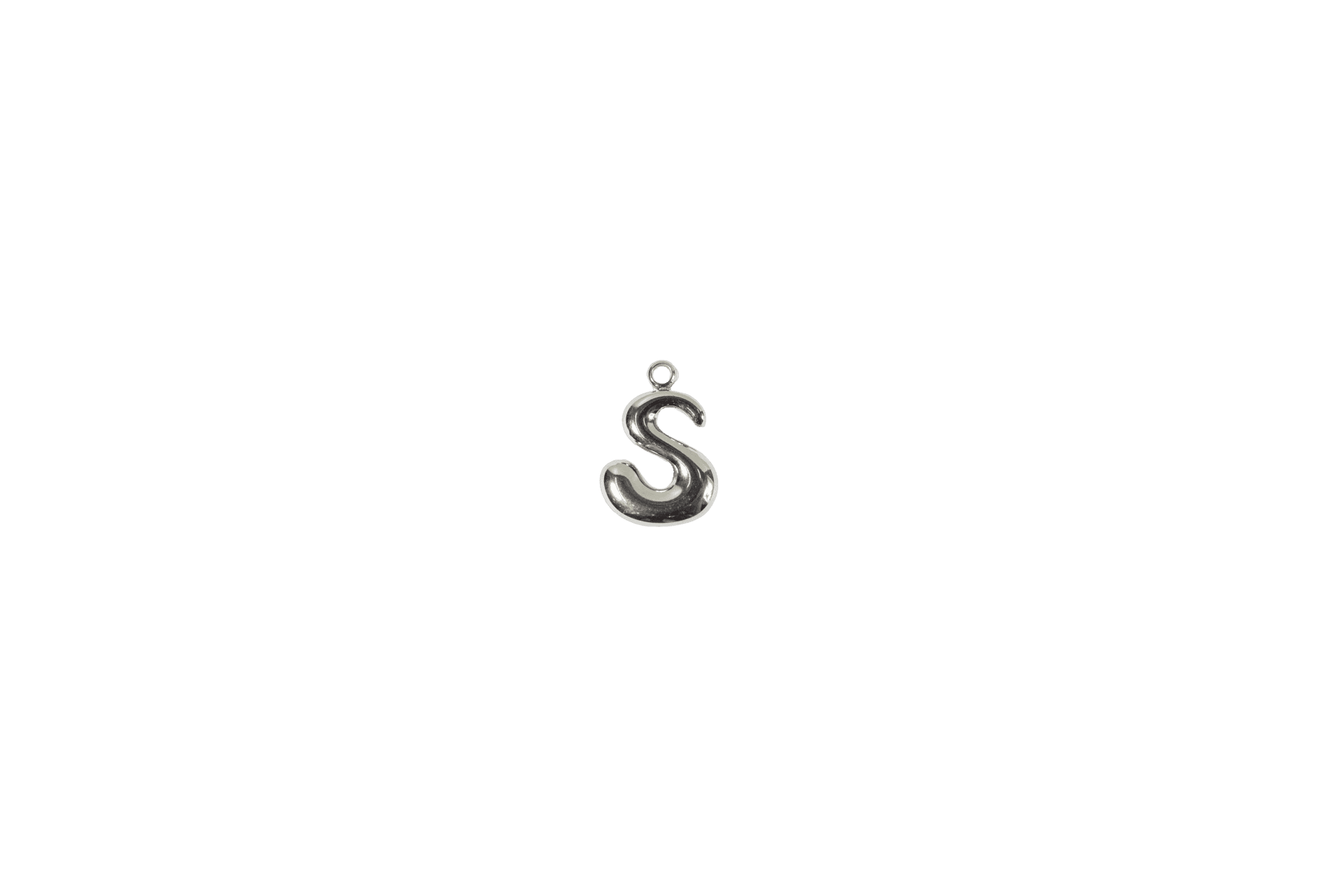 Polished Silver Letter S Charm
