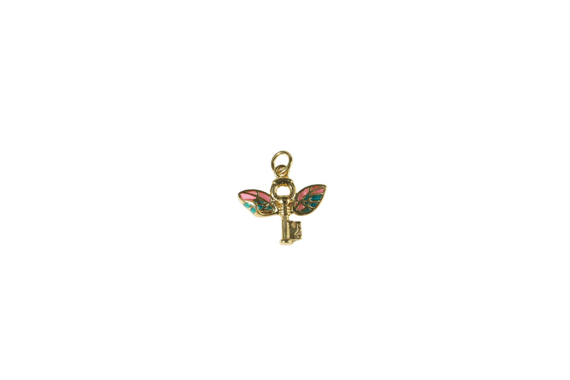 Whimsical Key with Wings Charm