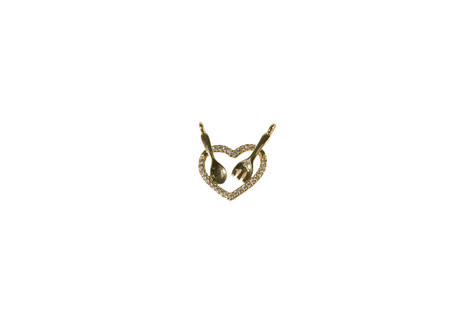 Heart with Fork and Spoon Charm