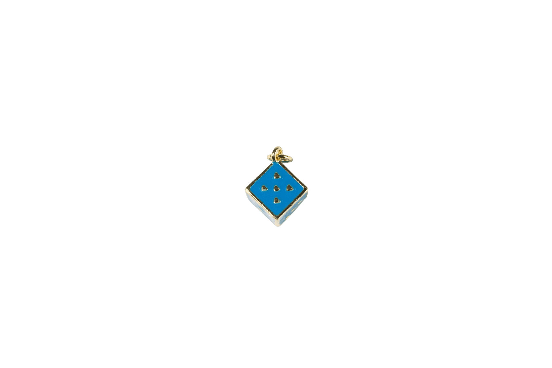 Blue Enamel Dice Charm