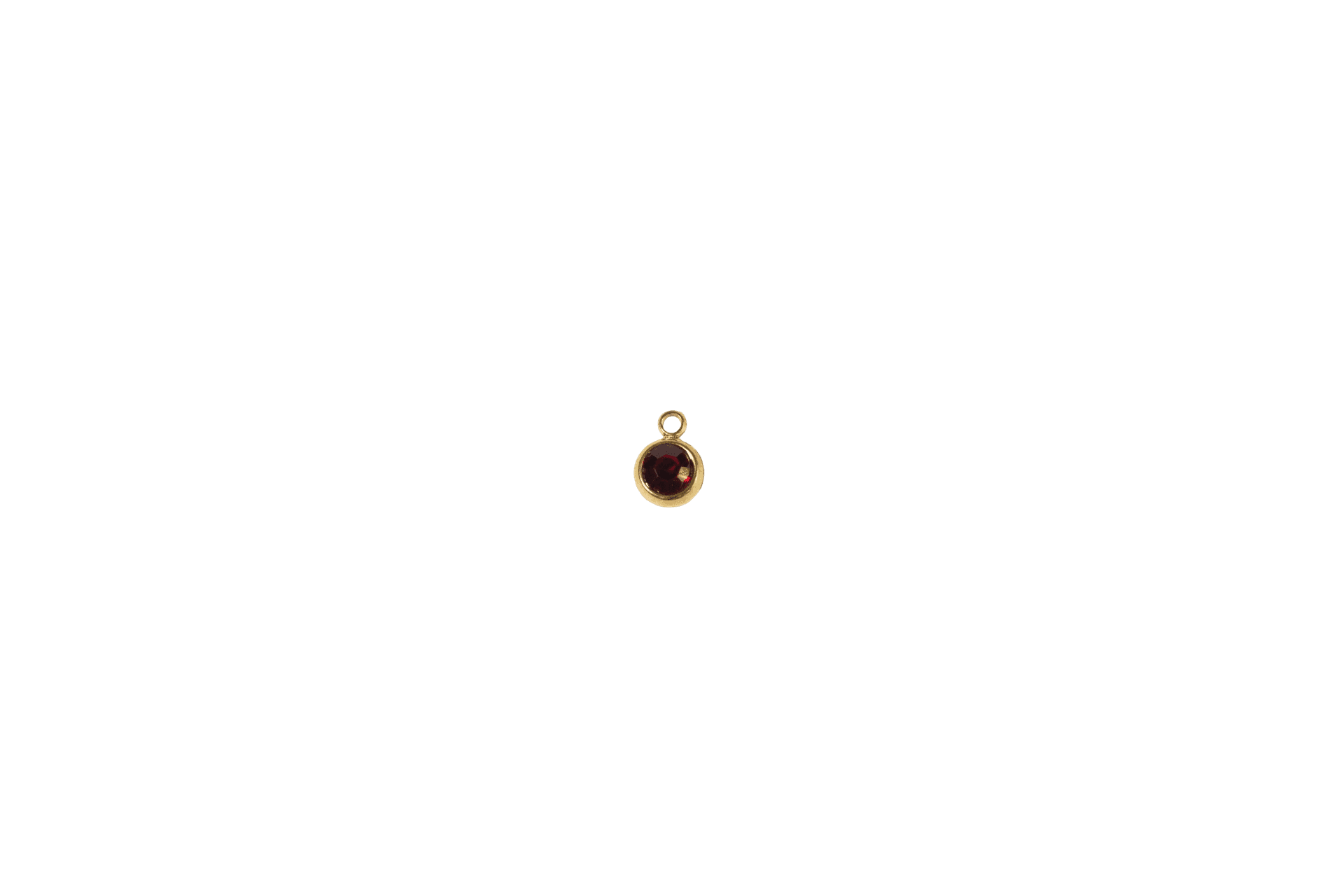 Gold Round Gemstone Charm