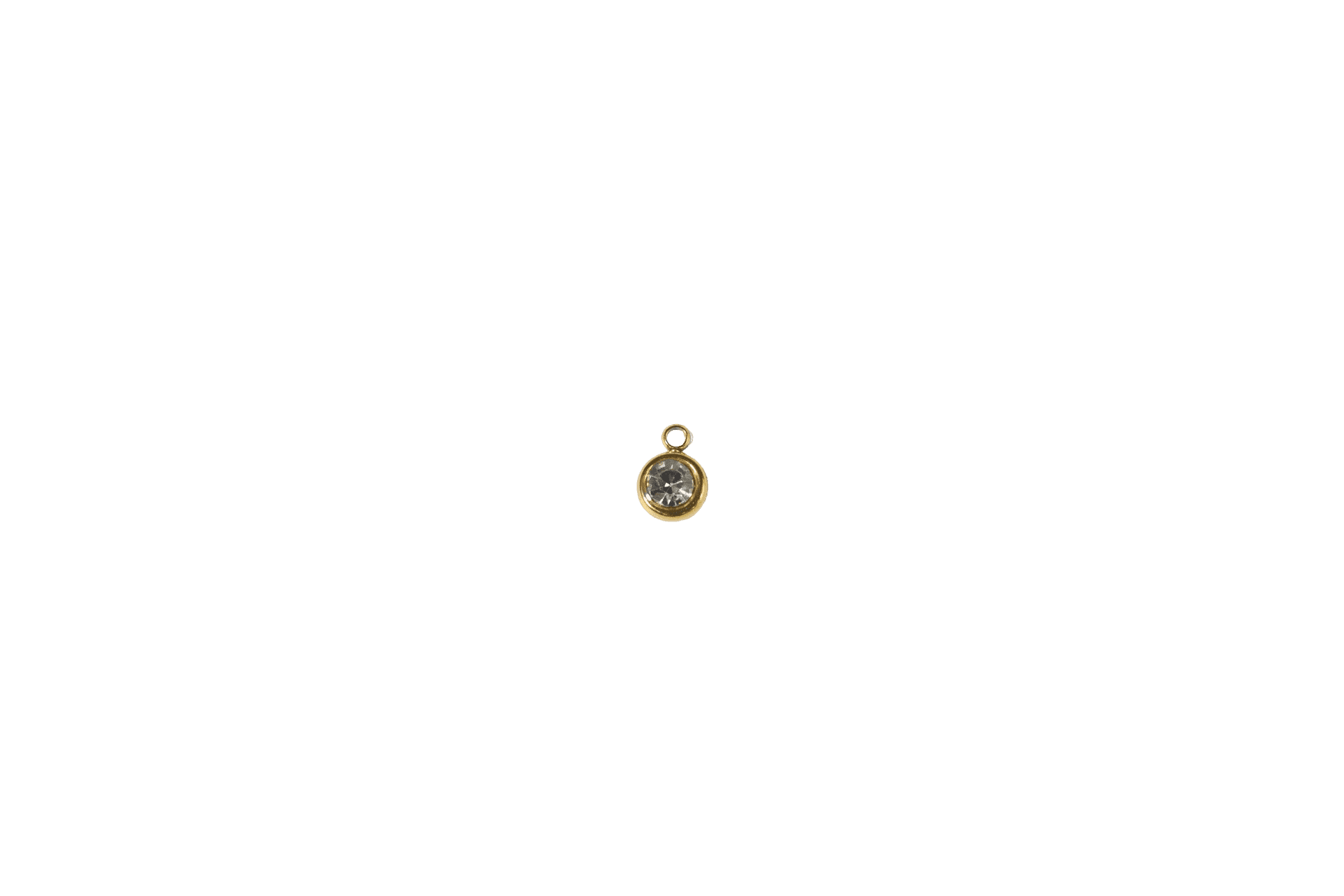 Gold Round Rhinestone Charm