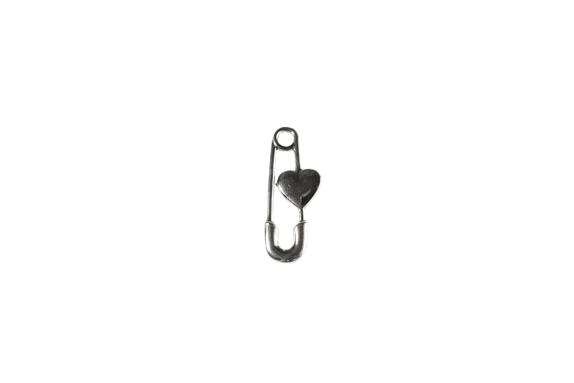 Heart Safety Pin Charm